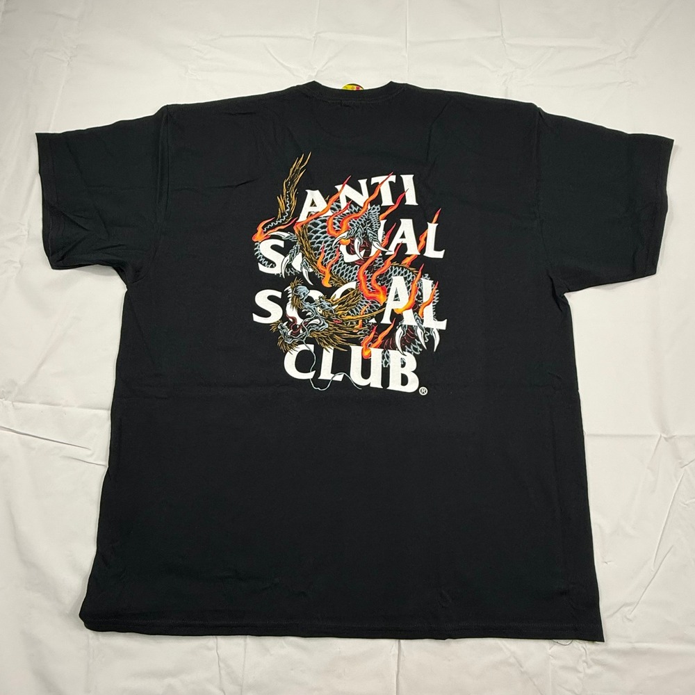 Anti Social Social Club Chinese Dragon Tee Black ASSC25DL02SS015 Mens 2XL NEW